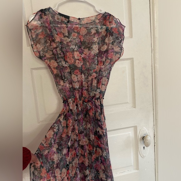 Vintage Floral Sheer Chiffon Dress - Picture 1 of 11